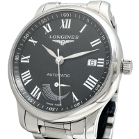 【LONGINES/ロンジン】 L2.708.4.51.6 マスターコレクション パワーリザーブ 保証書/ギャラ/箱付 腕時計 ステンレススチール 自動巻き/オートマ ブラック文字盤/シルバーバンド メンズ【中古】【真子質店】【GD】【IIxx】