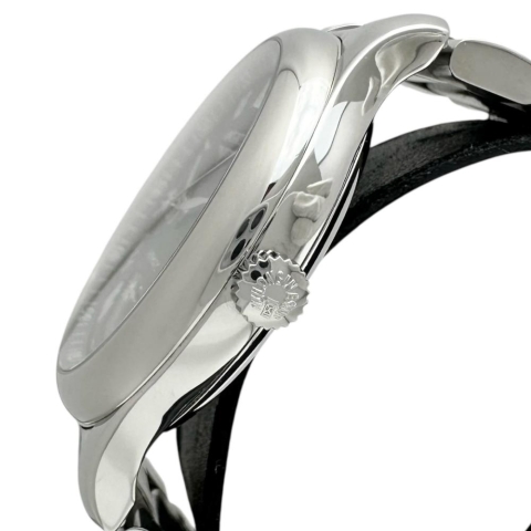 【LONGINES/ロンジン】 L2.708.4.51.6 マスターコレクション パワーリザーブ 保証書/ギャラ/箱付 腕時計 ステンレススチール 自動巻き/オートマ ブラック文字盤/シルバーバンド メンズ【中古】【真子質店】【GD】【IIxx】
