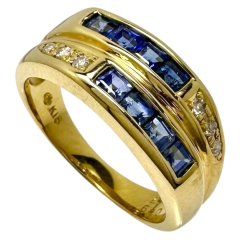 K18YG ダイヤモンドステーションリング 11号 ダイヤモンドリング 約11号 K18YG・ダイヤ1.00ct - メルカリ