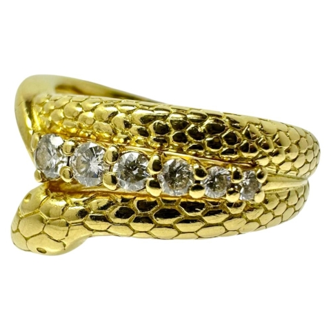 14号【HOSHInoSUNA/星の砂】 スネーク ダイヤモンド 計0.18ct
