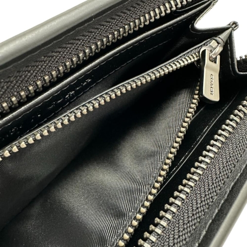 【COACH/コーチ】 F54000 ディズニーコラボ アコーディオンジップウォレット  75周年記念 長財布 レザー ブラック ユニセックス【中古】【真子質店】【BL】【Yx】