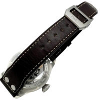 【IWC/インターナショナルウォッチカンパニー】 ビッグパイロットウォッチ43 IW329301 保証書/ギャラ/箱付き　裏スケルトン 腕時計 ステンレススチール/レザー 自動巻き/オートマ ブラック文字盤/ブラウンレザーベルト メンズ【中古】【真子質店】【BL】【YYII】