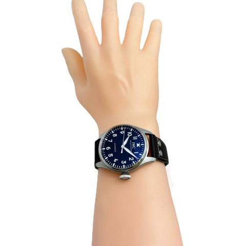 【IWC/インターナショナルウォッチカンパニー】 ビッグパイロットウォッチ43 IW329301 保証書/ギャラ/箱付き　裏スケルトン 腕時計 ステンレススチール/レザー 自動巻き/オートマ ブラック文字盤/ブラウンレザーベルト メンズ【中古】【真子質店】【BL】【YYII】