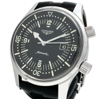 【LONGINES/ロンジン】 レジェンドダイバー L3.674.4 腕時計 ステンレススチール/ラバー 自動巻き/オートマ ブラック文字盤/ブラックラバーバンド メンズ【中古】【真子質店】【GD】【IMaMoMa】