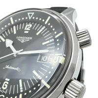 【LONGINES/ロンジン】 レジェンドダイバー L3.674.4 腕時計 ステンレススチール/ラバー 自動巻き/オートマ ブラック文字盤/ブラックラバーバンド メンズ【中古】【真子質店】【GD】【IMaMoMa】