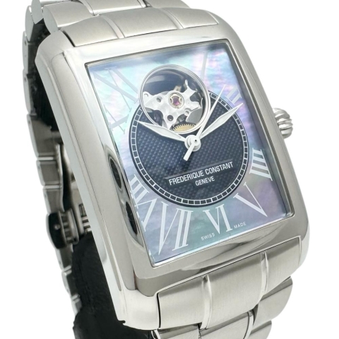 【FREDERIQUE CONSTANT/フレデリック・コンスタント】 クラシックカレ ハートビート FC-310MPN4S36 腕時計 ステンレススチール/シェル 自動巻き/オートマ ブルーシェル文字盤/シルバーバンド メンズ【中古】【真子質店】【GD】【SSx】