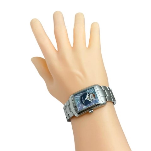 【FREDERIQUE CONSTANT/フレデリック・コンスタント】 クラシックカレ ハートビート FC-310MPN4S36 腕時計 ステンレススチール/シェル 自動巻き/オートマ ブルーシェル文字盤/シルバーバンド メンズ【中古】【真子質店】【GD】【SSx】