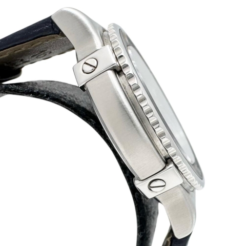 【TIFFANY&Co./ティファニー】 ダイバーズ L0719 腕時計 ステンレススチール/レザー クオーツ ブラック文字盤/ネイビレザーベルト レディース【中古】【真子質店】【GD】【MaYMa】