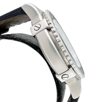 【TIFFANY&Co./ティファニー】 ダイバーズ L0719 腕時計 ステンレススチール/レザー クオーツ ブラック文字盤/ネイビレザーベルト レディース【中古】【真子質店】【GD】【MaYMa】