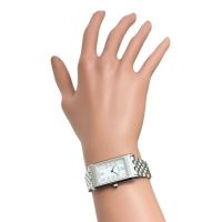 【TIFFANY&Co./ティファニー】 クラシック レクタンギュラー 腕時計 ステンレススチール クオーツ ホワイト文字盤/シルバーバンド レディース【中古】【真子質店】【GD】【DDx】