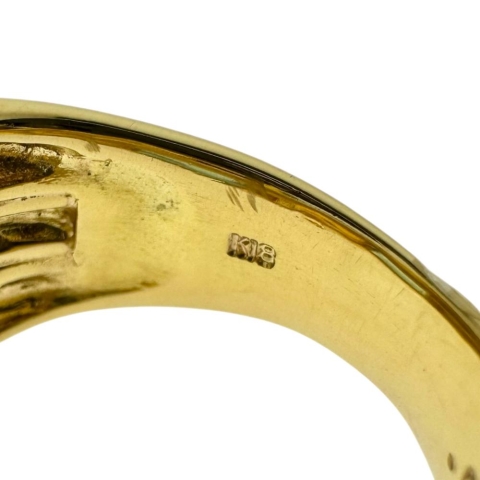 10.5号 ブルートパーズ  シトリン ダイヤモンド 計0.06ct リング・指輪 K18ゴールド 18金 9.9g レディース【中古】【真子質店】【NN】【IIMaMa】
