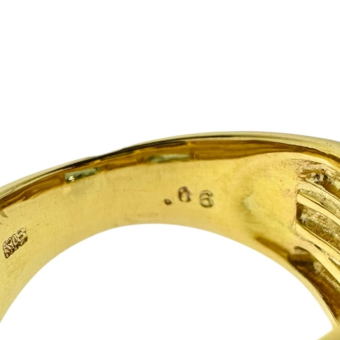 10.5号 ブルートパーズ  シトリン ダイヤモンド 計0.06ct リング・指輪 K18ゴールド 18金 9.9g レディース【中古】【真子質店】【NN】【IIMaMa】