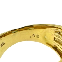 10.5号 ブルートパーズ  シトリン ダイヤモンド 計0.06ct リング・指輪 K18ゴールド 18金 9.9g レディース【中古】【真子質店】【NN】【IIMaMa】