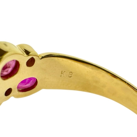 13号 ルビー 計2.45ct ダイヤモンド 計0.17ct リング・指輪 K18ゴールド 18金 5.8g レディース【中古】【真子質店】【NN】【MiID】