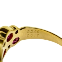 13号 ルビー 計2.45ct ダイヤモンド 計0.17ct リング・指輪 K18ゴールド 18金 5.8g レディース【中古】【真子質店】【NN】【MiID】