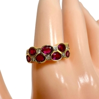 13号 ルビー 計2.45ct ダイヤモンド 計0.17ct リング・指輪 K18ゴールド 18金 5.8g レディース【中古】【真子質店】【NN】【MiID】