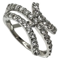 13.5号 ダイヤモンド 計1.08ct リング・指輪 K18WGホワイトゴールド 18金 6.1g レディース【中古】【真子質店】【NN】【IxMoY】
