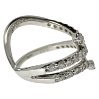 13.5号 ダイヤモンド 計1.08ct リング・指輪 K18WGホワイトゴールド 18金 6.1g レディース【中古】【真子質店】【NN】【IxMoY】