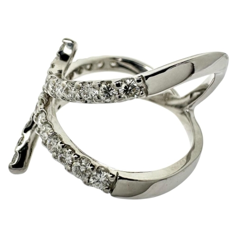 13.5号 ダイヤモンド 計1.08ct リング・指輪 K18WGホワイトゴールド 18金 6.1g レディース【中古】【真子質店】【NN】【IxMoY】