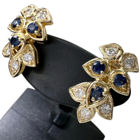 天然サファイア0.8ct　天然ダイヤモンド0.16ct　ピアス　k18WG 天然サファイア0.8ct 天然ダイヤモンド0.16ct ピアス k18WG