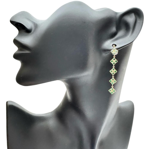 エメラルド 1.85ct ピアス K18ゴールド 18金 1.8g レディース【中古】【真子質店】【NN】【MaKY】