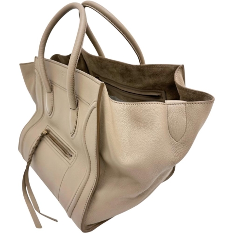 【美品】CELINE ラゲージファントム トートバッグ グレージュ 大容量 セリーヌ(CELINE)セリーヌ ラゲージ ファントム トートバッグ