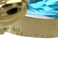 ブルートパーズ 18.31ct ダイヤモンド 0.14ct ペンダントトップ K18ゴールド 18金 9.3g レディース【中古】【真子質店】【NN】【KST】