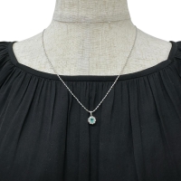 エメラルド 0.20ct ダイヤモンド 0.29ct ネックレス K18WGホワイトゴールド 18金 4.2g 55cm レディース【中古】【真子質店】【NN】【YTK】
