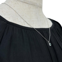 エメラルド 0.20ct ダイヤモンド 0.29ct ネックレス K18WGホワイトゴールド 18金 4.2g 55cm レディース【中古】【真子質店】【NN】【YTK】