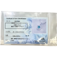エメラルド 0.20ct ダイヤモンド 0.29ct ネックレス K18WGホワイトゴールド 18金 4.2g 55cm レディース【中古】【真子質店】【NN】【YTK】