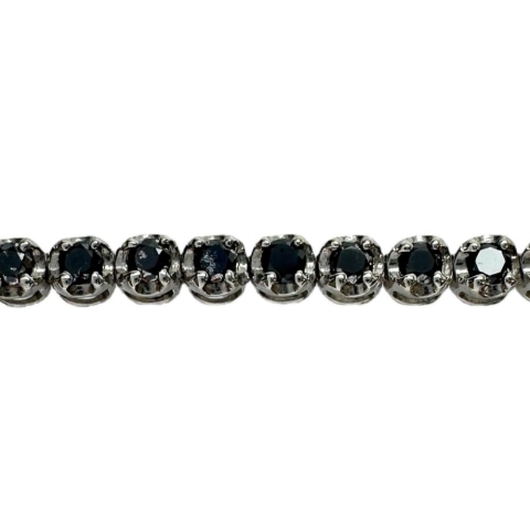 ブラックダイヤモンド 1.00ct ブレスレット K18WGホワイトゴールド 18金 3.8g 17.0cm レディース【中古】【真子質店】【NN】【MoxY】