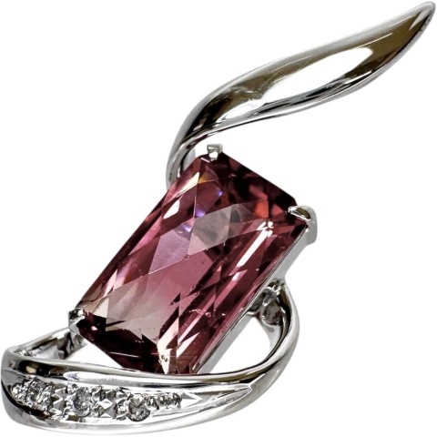 バイカラートルマリン 3.03ct ダイヤモンド 0.02ct ペンダント