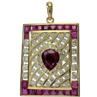 ルビー 1.45ct ダイヤモンド 0.88ct ペンダントトップ K18ゴールド 18金 7.8g レディース【中古】【真子質店】【NN】【ITIx】