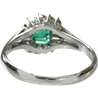 16号 エメラルド 0.90ct ダイヤモンド 0.53ct リング・指輪 Pt900プラチナ 4.8g レディース【中古】【真子質店】【NN】【IMoSMo】