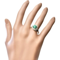 16号 エメラルド 0.90ct ダイヤモンド 0.53ct リング・指輪 Pt900プラチナ 4.8g レディース【中古】【真子質店】【NN】【IMoSMo】