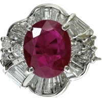 14号 ルビー 1.01ct ダイヤモンド 0.32ct リング・指輪 Pt900プラチナ 4.5g レディース【中古】【真子質店】【NN】【YSMa】