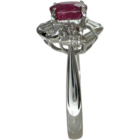 ルビー　ダイヤモンド　Pt900 リング　中古品 ルビー ダイヤモンドリング Pt900 0.87ct 1.47ct #12 プラチナ