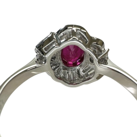 14号 ルビー 1.01ct ダイヤモンド 0.32ct リング・指輪 Pt900プラチナ 4.5g レディース【中古】【真子質店】【NN】【YSMa】