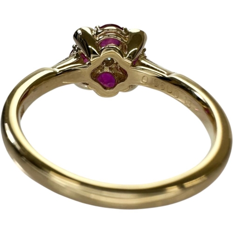 k18 ルビーリング　12号 K18 大粒ルビーリング 12号 1.577ct ダイヤモンド 1.01ct 18金