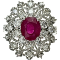 11号 ルビー 1.063ct ダイヤモンド 0.85ct リング・指輪 Pt950プラチナ 6.4g レディース【中古】【真子質店】【NN】【IMaTx】