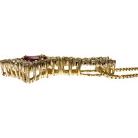 ルビー 0.46ct ダイヤモンド 0.40ct ネックレス K18ゴールド 18金 3.9g 46cm レディース【中古】【真子質店】【NN】【KxD】