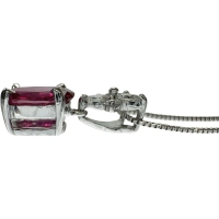 ルビー 0.919ct ダイヤモンド 0.12ct ネックレス K18WGホワイトゴールド 18金 2.2g 45cm レディース【中古】【真子質店】【NN】【MoTMi】