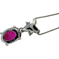 ルビー 0.919ct ダイヤモンド 0.12ct ネックレス K18WGホワイトゴールド 18金 2.2g 45cm レディース【中古】【真子質店】【NN】【MoTMi】
