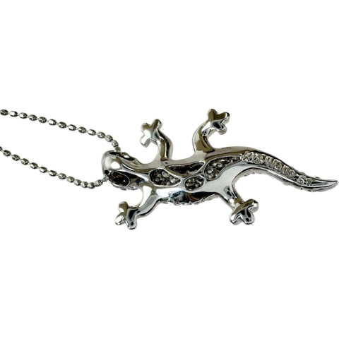 トカゲモチーフ ダイヤモンド 0.51ct ネックレス K18WGホワイトゴールド 18金 4.0g 45cm レディース【中古】【真子質店】【NN】【KIMo】