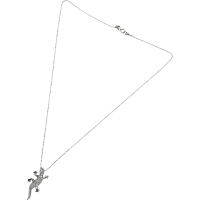 トカゲモチーフ ダイヤモンド 0.51ct ネックレス K18WGホワイトゴールド 18金 4.0g 45cm レディース【中古】【真子質店】【NN】【KIMo】