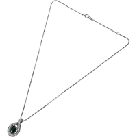 エメラルド 0.64ct ダイヤモンド 0.26ct ネックレス K18WGホワイトゴールド 18金 6.0g 40cm レディース【中古】【真子質店】【NN】【ITIx】