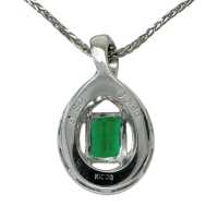 エメラルド 0.64ct ダイヤモンド 0.26ct ネックレス K18WGホワイトゴールド 18金 6.0g 40cm レディース【中古】【真子質店】【NN】【ITIx】