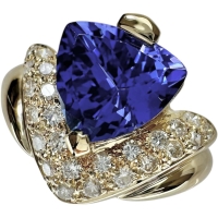 15号 タンザナイト 3.54ct ダイヤモンド 計0.50ct リング・指輪 K18ゴールド 18金 7.4g レディース【中古】【真子質店】【NN】【IMoDx】