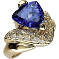 15号 タンザナイト 3.54ct ダイヤモンド 計0.50ct リング・指輪 K18ゴールド 18金 7.4g レディース【中古】【真子質店】【NN】【IMoDx】