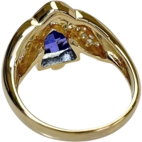 15号 タンザナイト 3.54ct ダイヤモンド 計0.50ct リング・指輪 K18ゴールド 18金 7.4g レディース【中古】【真子質店】【NN】【IMoDx】